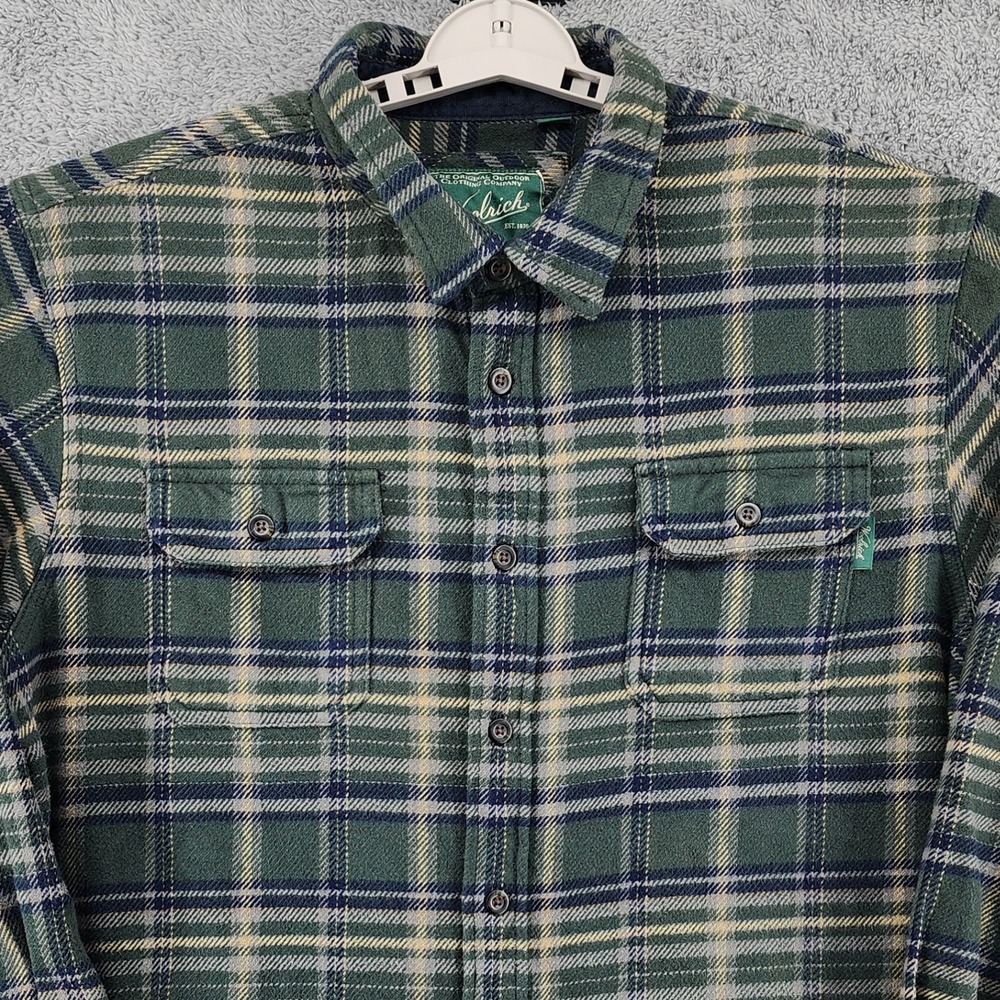 Woolrich Shirt Jacket Mens XXL Green Brawny Flannel Shacket Heavyweight Outdoor
